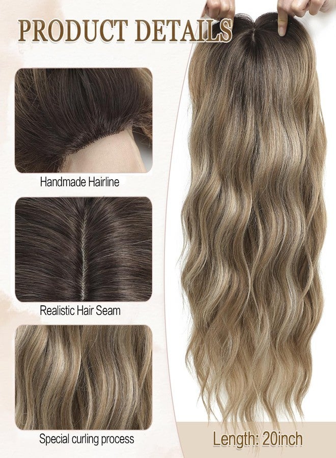 gulagula Hair Topper 20" Wavy Hair Toppers for Women 6.5x6.5” Base Size Hairtoppers for Women with Thinning hair Wavy Clip In - Image 3